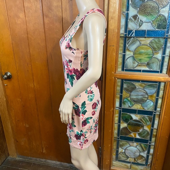 4/$50 Floral Racerback Bodycon Mini Dress - Picture 5 of 7